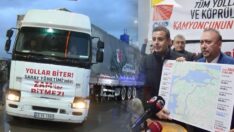 CHP’li vekiller nakliyecilerin sorunlarına dikkat çekmek için TIR’la İstanbul’dan İzmir’e geldi