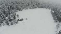 Gölcük kar manzarasıyla hayranlık uyandırıyor