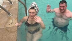 Kar altında kaplıca keyfi