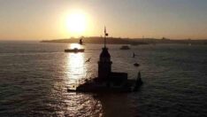 Kız Kulesi’nde eşsiz gün batımı