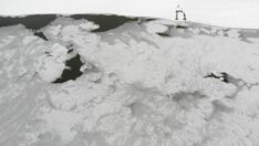 Sazlıdere Barajı buz tuttu