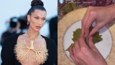 Ünlü manken Bella Hadid, mutfak hünerlerini sergiledi: Sarma yaptı
