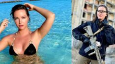 Eski Ukrayna güzeli eline silah aldı: Rusya’ya gözdağı verdi