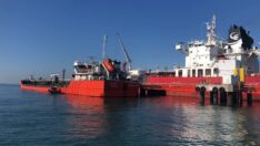 Ayçiçek yağı yüklü ilk gemi Mersin’e ulaştı