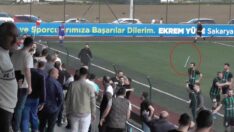 Futbolcular arasında başlayan tartışma tribüne sıçradı