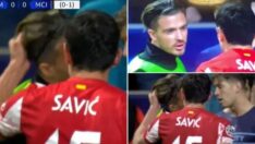 Şampiyonlar Ligi’ne damga vuran kavga! Savic hem sahada hem koridorda saldırdı…