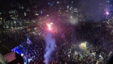 Trabzonspor taraftarından şampiyonluk provası