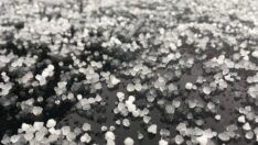 Bursa’da maçı durduran dolu