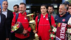 Busenaz Sürmeneli’ye Trabzon’da coşkulu karşılama