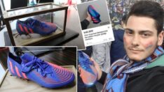 Şampiyonluk kramponlarının biri fanusta diğeri satışta