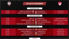 Süper Lig’de 38’inci hafta programı açıklandı