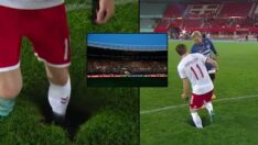 Avusturya-Danimarka maçı eziyete döndü! Önce elektrik kesildi, sonra sahada dev bir delik açıldı