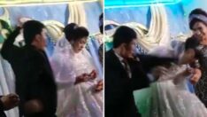 Düğünde şaşkına çeviren olay: Bir anda gelini tokatladı