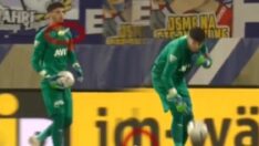 Altay Bayındır tribünden atılan davul tokmağı ile yerde kaldı