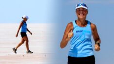 Avustralyalı aktivist Mina Guli, Tuz Gölü’nde maraton koştu