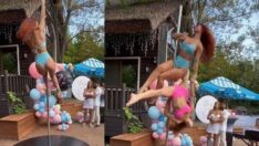 Bebek cinsiyet belirleme partisinde skandal görüntü: Bikinili dansçılar tartışma yarattı