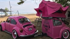 Bir tam bir yarım vosvos ile karavan yaptılar