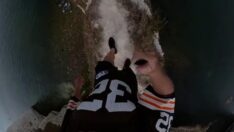 Metrelerce yükseklikte nefes kesen ‘ölüm yürüyüşü’