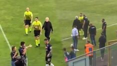 Napoli Başkanı Aurelio de Laurentiis sahaya girdi, hakemi azarladı