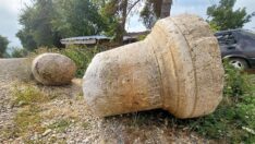 Villa bahçesindeki iki tarihi sütun korumaya alındı