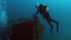 Çanakkale’de İngiliz ‘HMT Lundy’ batığına anı dalışı