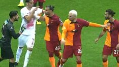 Galatasaray-Gaziantep FK maçında yüksek tansiyon! Kırmızı kart ver gerilim…