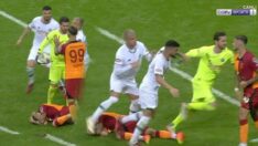 Galatasaray-Konyaspor maçında saha karıştı! Kırmızı kart çıktı…