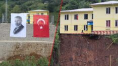 Heyelanda bahçesi çöken okulda 14 ay sonra eğitim başladı