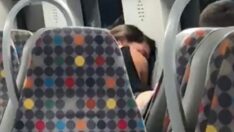 Trende cinsel ilişkiye girdikleri görüntüler ortaya çıktı, polis harekete geçti