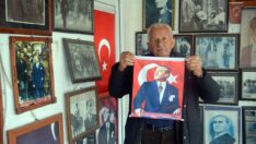 Amasya’da 21 yıldır biriktirdiği Atatürk fotoğraflarını bahçesinde sergiliyor