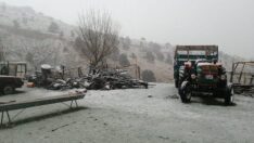 Kaş’ın yüksek kesimlerine kar yağdı