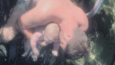 Kıvanç Tatlıtuğ ve Başak Dizer’in oğlu Kurt Efe denizle tanıştı