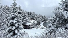 Limni Gölü beyaza büründü