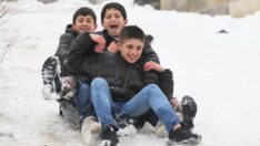 Kar yağışı en çok onları sevindirdi
