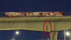 Madrid derbisi öncesi ortalığı karıştıran olay pankart