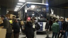 Göztepe taraftarlarından deprem bölgesine 5 otobüs malzeme