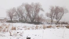 Kars’a nisan ayında kar yağdı