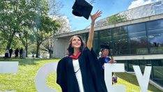 Ünlü oyuncu mezun oldu