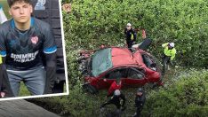140 kilometre hızla istinat duvarından düşen otomobildeki futbolcu öldü