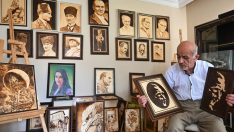 Eşinin acısını ahşap yakma sanatıyla hafifletti