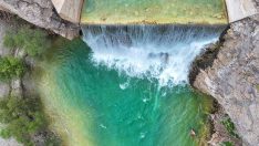 Zernek Barajı’ndaki yapay şelaleye yoğun ilgi