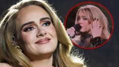 Adele’den dikkat çeken hareket! Elmas nişan yüzüğünü böyle gösterdi