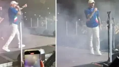 Ünlü rapçi sahneye “Ali Koç istifa” diye girdi